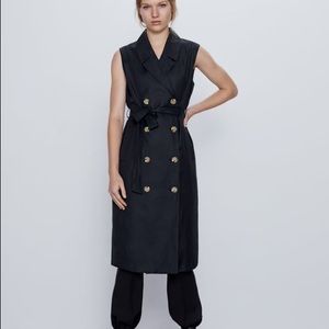 NWT ZARA Button Rustic Vest Dress